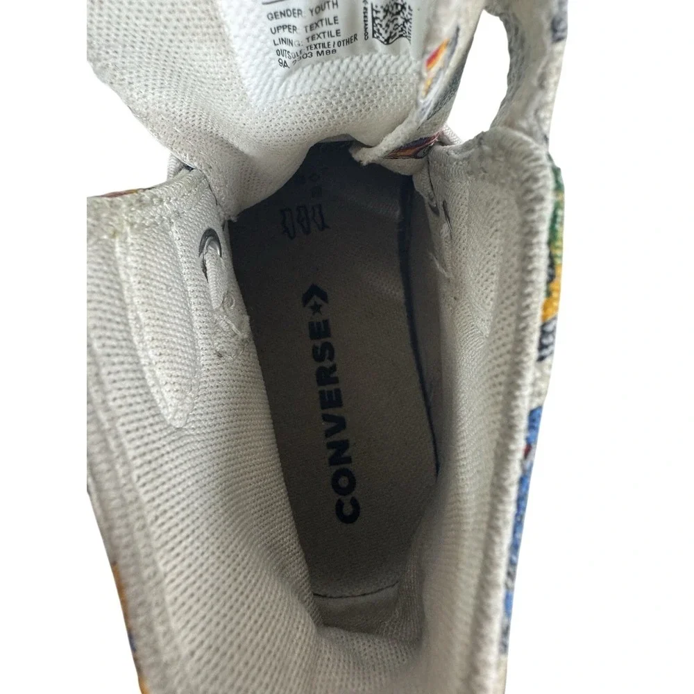 Converse Chuck Taylor All Star Youth 12 High Top Race Car Print A04743F White